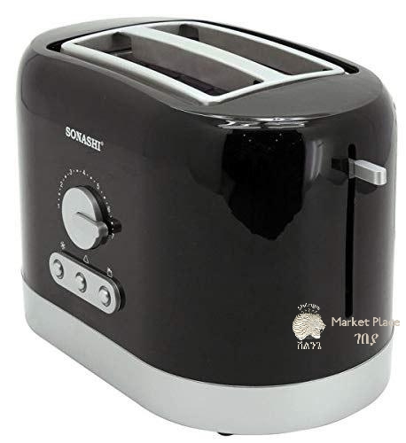 Sonashi 2 Slice Bread Toaster - Black, ST-209Cool touch body 